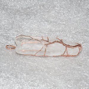 Wrapped rose quartz pendant | Jewelry